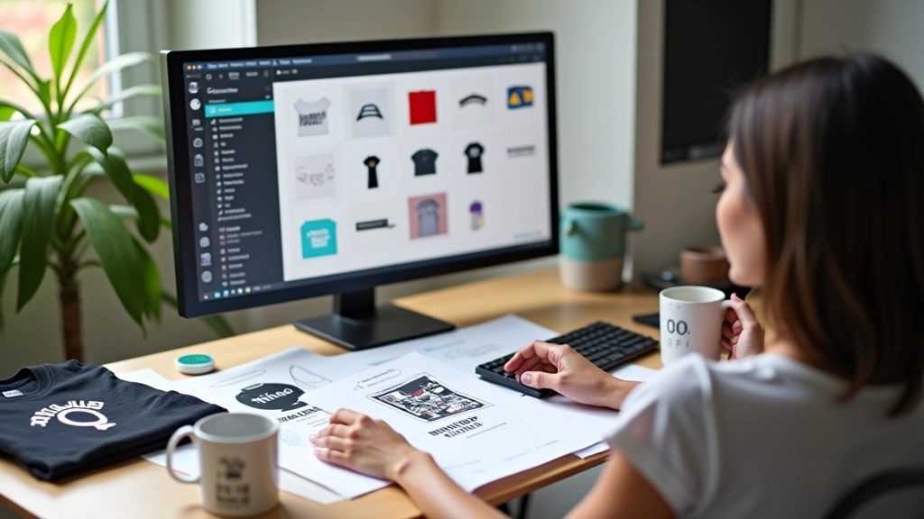 Bureau de designer avec matériel d'impression et portfolio de produits imprimés