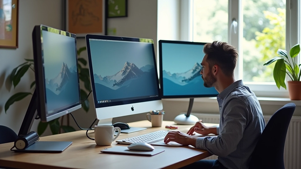 Espace de travail moderne montrant l'automatisation des revenus et les outils numériques